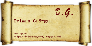 Drimus György névjegykártya